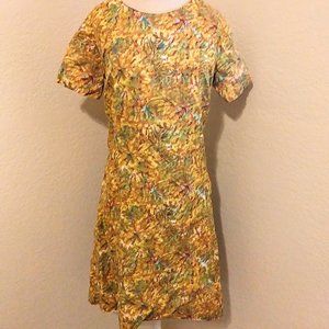 Vintage 1960s Mod Magical Forest Print Shift Dress